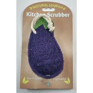 Kitchen Scrubber Pad 100% Natural Loofah, Eco-Friendly, Biodegradable, Eggplant